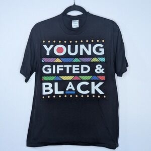 Young Gifted & Black Graphic Pride Short Sleeve Ring Spun T Shirt Black Large‎
